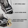 Hand Winch Boat Trailer Winch Heavy Duty Hook Steel Cable, Ratchet Manual Operated Winch for Trailers ATV UTV Boat Marine - size