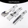 1pcs Camping Fork Spoon Outdoor Tableware Foldable Ultralight Stainless Steel Set Of Dishes For Camping Outdoor Cooking - Light Gray - SPAIN