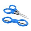 Foldable Fishing Scissors Carbon Steel Knife Edge Shears Fishing Line Cutting Tools Fishing Scissors Fishing Tackle Supplies - Blue G679B