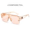 New Luxury Oversized Men Sunglasses Brand Designer Sun Glasses For Women Fashion Gradient Square Shades - Black Black - AS Picture