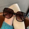 Fashion Square Sunglasses Woman Retro Vintage Gradient Sun Glasses Female Clear Lens Black White Designer Oculos De Sol UV400 - Brown - As Picture