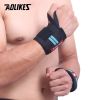 AOLIKES 1 PCS Wristband Wrist Support Weight Lifting Gym Training Wrist Support Brace Straps Wraps Crossfit Powerlifting - Black with Grey