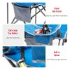 Oversized Folding Camping Chair, Heavy Duty Supports 300 LBS, Portable Chairs For Outdoor Lawn Beach Camp Picnic - blue