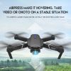 E88 Pro WIFI FPV Drone With Wide Angle HD 4K Camera Height Hold RC Foldable Quadcopter Drone Gift Toy - DualCamera 4K Black - 3 battery