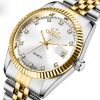 Women's Fashion Casual Quartz Watch Women's Business Stainless steel strap Calendar Watch - black Gold