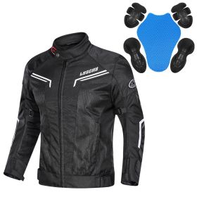 Motorcycle Mesh Summer Jacket Pants Men Women (Option: Blackbright silver-XL)