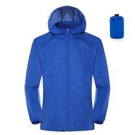 Summer Outdoor Sun Protection Clothing Women'S Lightweight Waterproof Windbreaker (Option: Royal Blue-S)