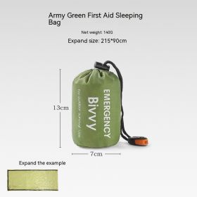 Portable Outdoor Disaster Relief Tent Camping Temporary Simple Sleeping Bag Warm Emergency Blanket (Option: Sleeping Bag Army Green-Single)