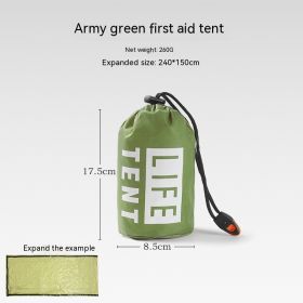 Portable Outdoor Disaster Relief Tent Camping Temporary Simple Sleeping Bag Warm Emergency Blanket (Option: Green Tent 2-Single)