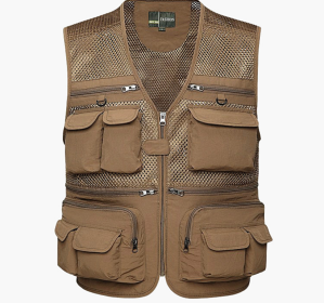 Multi-pocket Men's Professional Photography Vest (Option: Khaki-3XL)