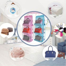 Non-woven Bag Hanging Handbag Storage Bag (Color: Blue)