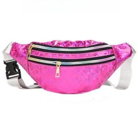 Laser Waterproof Outdoor Running Sports Fitness Waist Bag (Option: Rose Red-Below 20L)