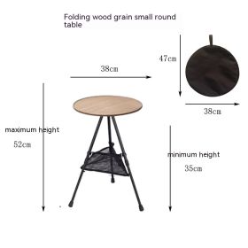 Outdoor Camping Folding Aluminum Alloy Tripod Table (Option: Wood Grain Mesh Buggy Bag)