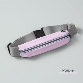 Men's And Women's Outdoor Sports Waist Bag Gym Bag Waterproof Storage Bag Sports Bag Invisible Ultra-thin Mini Small Waist Bag (Color: Purple)