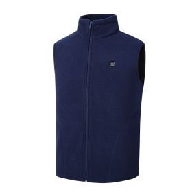 Men's And Women's Vest USB Heating Charging Suit Jacket (Option: Blue-S)