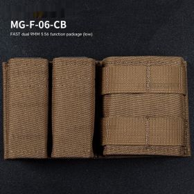 9MM 556 Parallel MOLLE Accessory Kit CS Tactical Multifunction Storage Bag (Color: Brown)