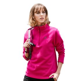 Jacket Liner Pullover Fleece Outdoor Women's Clothing (Option: Rose Red-XL)