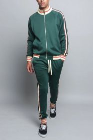 Sports Men Two-piece Suit (Option: Dark Green-L)